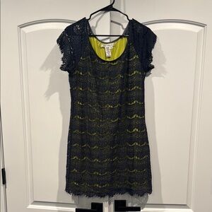 Elegant Navy Lace Dress